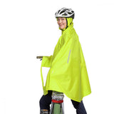 TATONKA Bike Poncho safety yellow Größe M - wasserdichter Fahrrad-Poncho aus recyceltem Polyester mit Sichtfenster, Reflektoren und Packbeutel