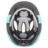 uvex Oyo Style Kinder-Fahrradhelm, leicht, individuelle Größenanpassung, erweiterbar mit LED-Licht, flowers cyan matt, 45-50 cm, hoher Stirn- und Schläfenschutz, optimale Belüftung