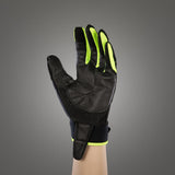 CHIBA Via Ferrata Absolut - Kletterhandschuhe S schwarz/neongelb, Touchfinger, Knöchelschutz, 121 g