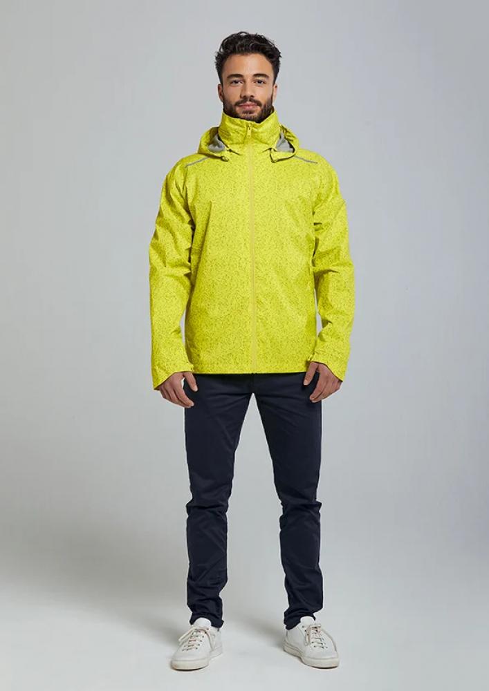Basil Skane HiVis Herren Regenjacke neongelb M - 360° reflektierend - wasserdicht & atmungsaktiv (10.000 WP/MVP) Bionic Finish® Eco ergonomischer Schnitt & helmtaugliche Kapuze