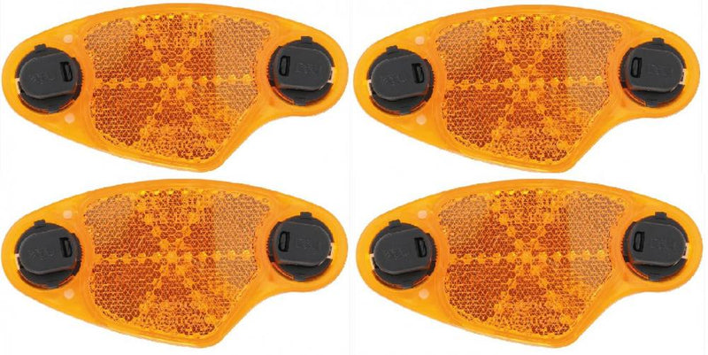 Busch & Müller Speichenreflektoren 309V, 4 Stück, unverlierbar, orange, 97 mm Länge, drehbare Kunststoffbefestigung, StVZO-zugelassen, für alle Radgrößen