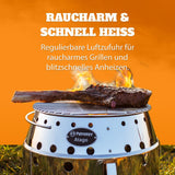 Petromax Atago 4-in-1 Edelstahl Grill, Feuerschale, Ofen & Herd, klappbar, Ø34 cm Grillrost, robust, extrem hitzebeständig, ideal für Camping & Outdoor-Kochen