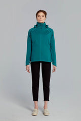 Basil Skane Damen Regenjacke teal green S - atmungsaktiv & wasserdicht (10.000 WP/MVP), T-Fabric mit DWR-Beschichtung, taillierter Schnitt, reflektierend & helmtauglich