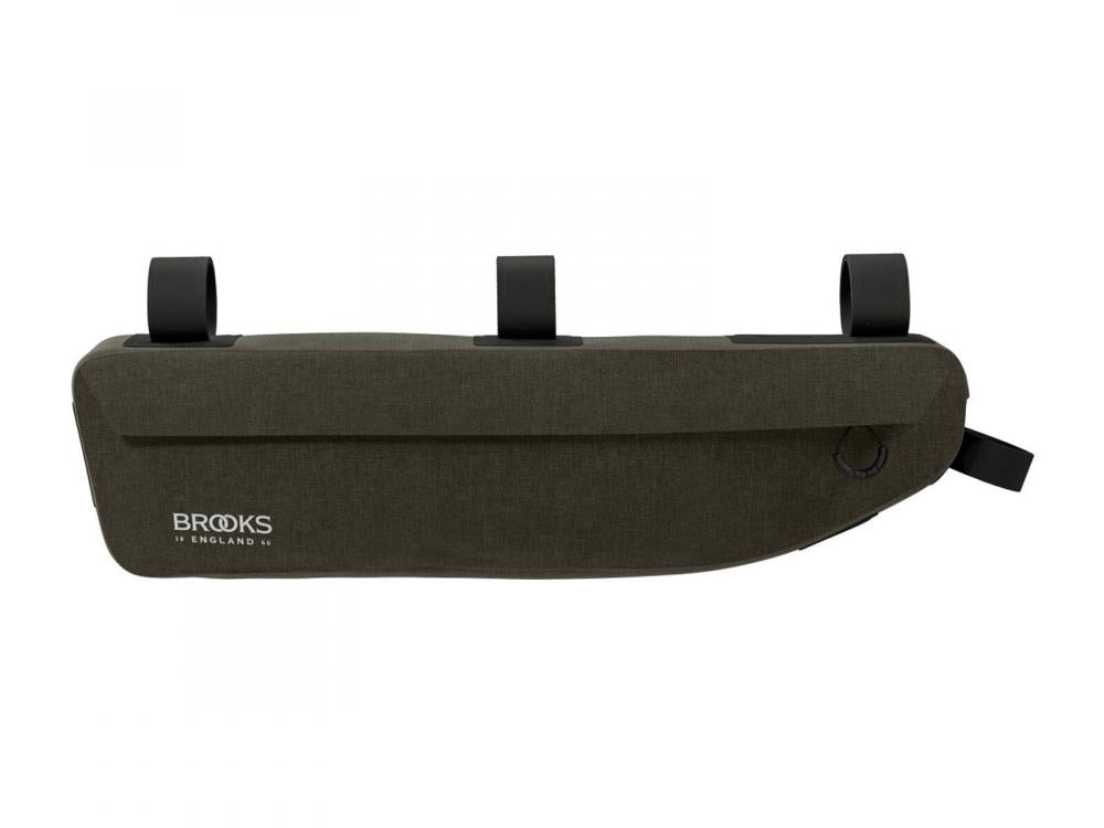 BROOKS Scape Frame Bag Mud Green - wasserdichte Rahmentasche 3 Liter mit Reißverschluss & Klettbefestigung - ideal für Gravel, Touring & Bikepacking