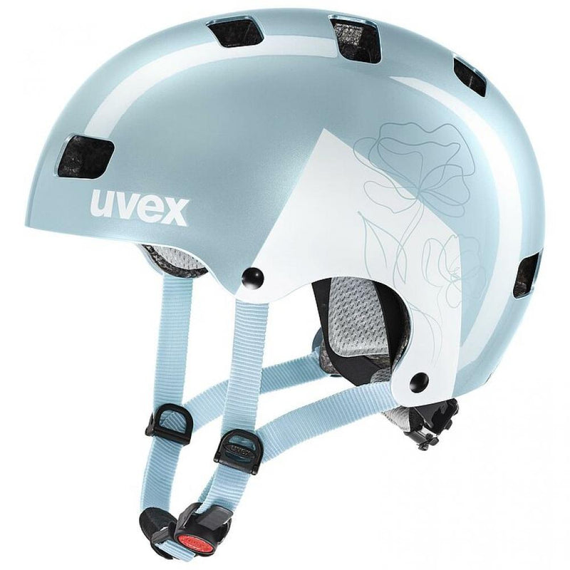 Uvex Kid 3 Kinder-Fahrradhelm Cloud-White 51-55 cm  robuster Hartschalenhelm mit EPS-Innenschale, 10 Belüftungsöffnungen, IAS Größenanpassung, Monomatic Verschluss, waschbare Polster