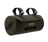 BROOKS Scape Handlebar Pouch Mud Green - wasserdichte Lenkertasche 3 Liter mit Fronttasche & Rollverschluss - ideal für Gravel & Bikepacking