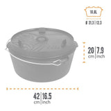 Petromax Feuertopf ft12 ohne Füße, 11,5 l Gusseisen, für 14-20 Personen, Deckel als Pfanne nutzbar, ideal für Outdoor-Kochen, gleichmäßige Hitzeverteilung, perfekt für Feuerstelle, Grill und Backofen