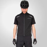 Endura Hummvee Weste XL, Schwarz - winddichte Weste mit Netzrücken, PFC-freier DWR-Imprägnierung, verstellbarem Saum & Reflektoren