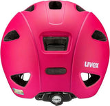 uvex oyo Kinder-Fahrradhelm, In-Mold-Konstruktion, verstellbares IAS-System, Schläfenschutz, KID PROtect Pad, 10 Belüftungsöffnungen, LED-erweiterbar, berry/purple matt, 45-50 cm