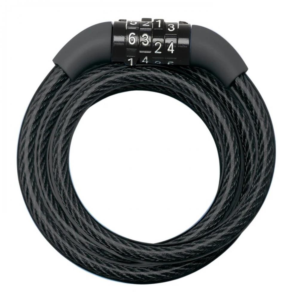 Master Lock Kabelschloss 8143 mit 4-stelligem Zahlencode Kabeldicke 8mm Länge 1200mm Farbe schwarz Gewicht ca.170gr