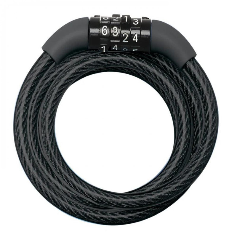 Master Lock Kabelschloss 8143 mit 4-stelligem Zahlencode Kabeldicke 8mm Länge 1200mm Farbe schwarz Gewicht ca.170gr