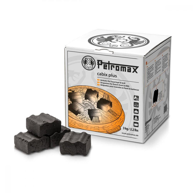 Petromax Cabix Plus Briketts  umweltfreundliche, formstabile Kokosbriketts mit Rillenprofil für optimale Hitzeverteilung beim Kochen mit Feuertopf und Grill