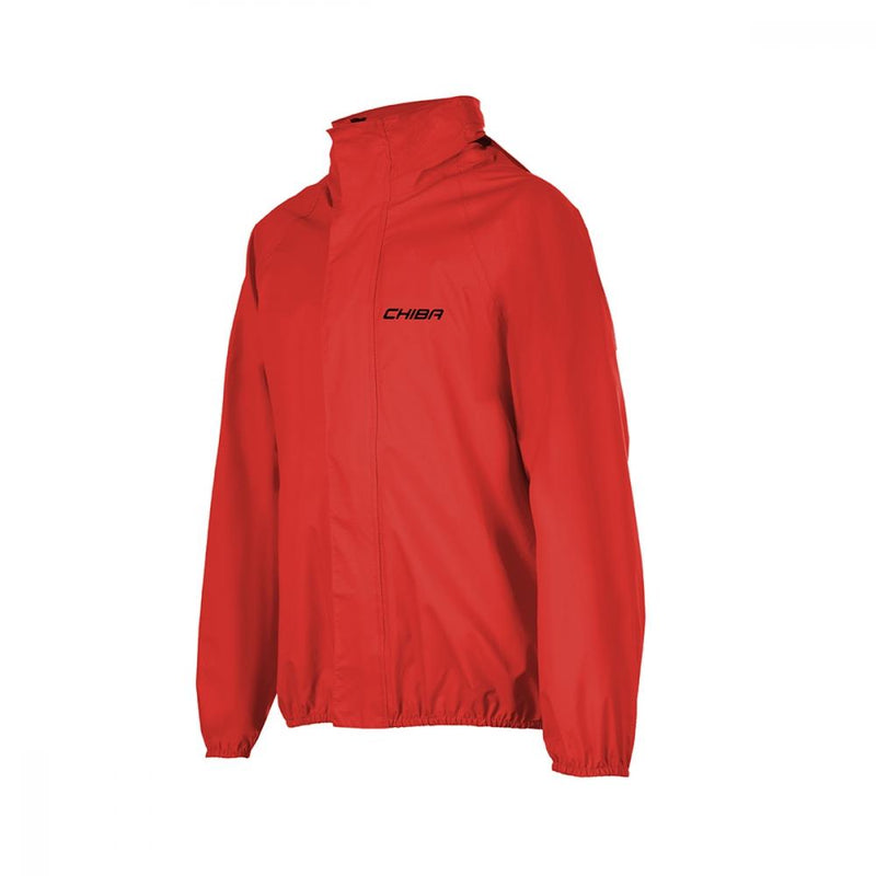 Chiba Regenjacke Rain Kids rot Größe S - wasserdichte, winddichte und atmungsaktive Kinder-Fahrradjacke, mit reflektierenden Elementen für hohe Sichtbarkeit, leicht und kompakt verstaubar
