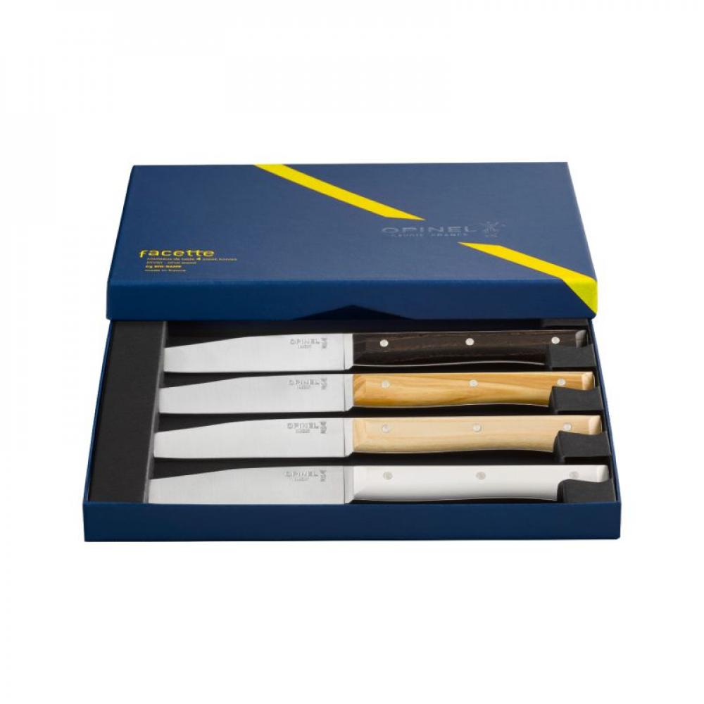 Opinel Facette Tafelmesser-Set, 4-teilig, Mix - Tafelmesser für Genießer 22