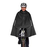 TATONKA Bike Poncho black Größe S - wasserdichter Fahrrad-Poncho aus recyceltem Polyester mit Sichtfenster, Reflektoren & Packbeutel