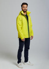 Basil Skane HiVis Herren Regenjacke neongelb M - 360° reflektierend - wasserdicht & atmungsaktiv (10.000 WP/MVP) Bionic Finish® Eco ergonomischer Schnitt & helmtaugliche Kapuze