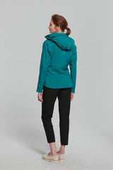 Basil Skane Damen Regenjacke teal green M - wasserdicht & atmungsaktiv (10.000 WP/MVP), T-Fabric mit DWR-Beschichtung, taillierter Schnitt, reflektierend & helmtauglich