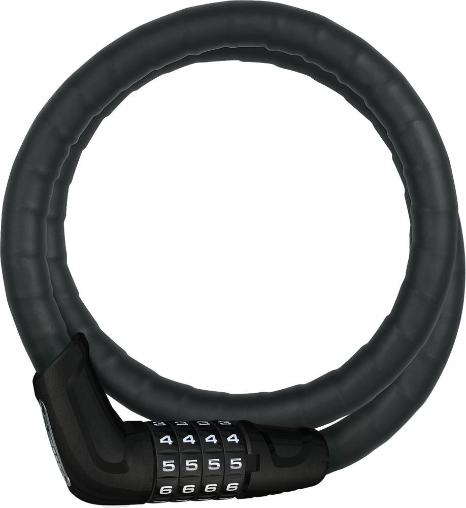 ABUS Tresorflex 6615C/120/15 SCMU Spiralkabelschloss - 120 cm, Ø15 mm, Sicherheitslevel 5, schwarz, inkl. Halterung