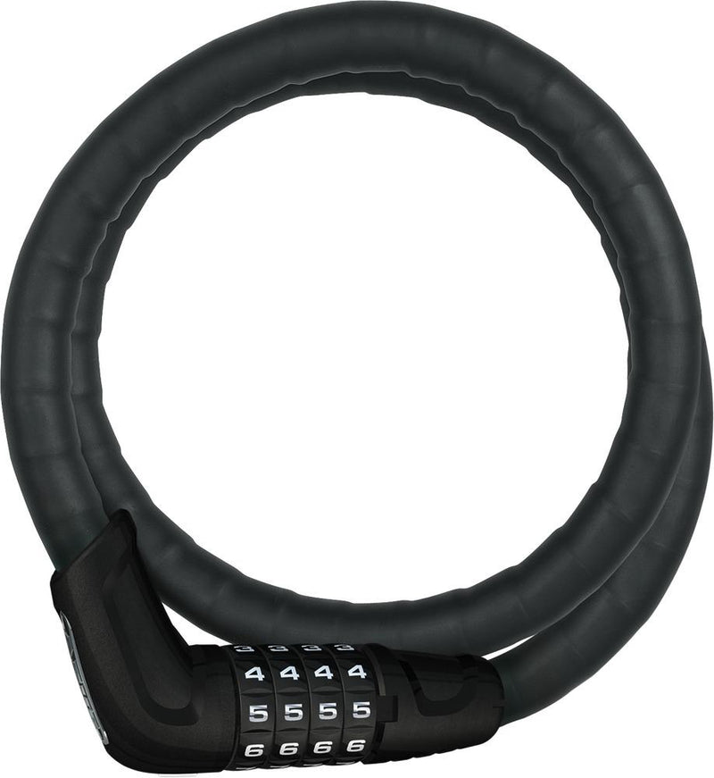ABUS Tresorflex 6615C/120/15 SCMU Spiralkabelschloss - 120 cm, Ø15 mm, Sicherheitslevel 5, schwarz, inkl. Halterung