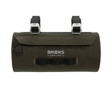 BROOKS Scape Handlebar Pouch Mud Green - wasserdichte Lenkertasche 3 Liter mit Fronttasche & Rollverschluss - ideal für Gravel & Bikepacking