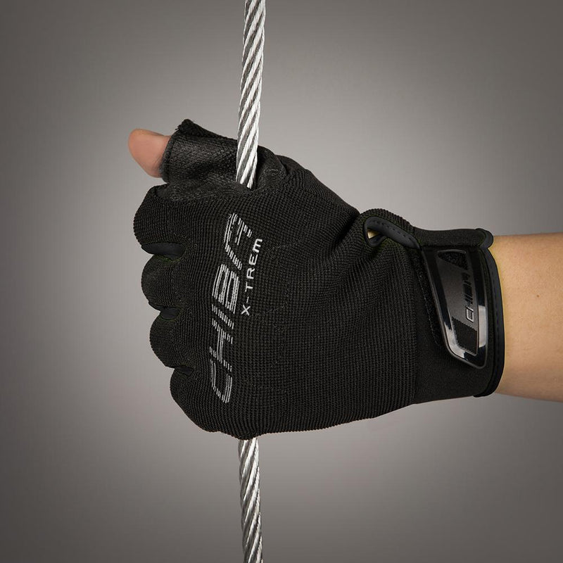 CHIBA Via Ferrata X-trem - Klettersteig-Handschuhe schwarz L, Knöchelschutz, robuste Innenhand