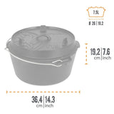 Petromax Feuertopf ft9 ohne Füße  8 l Gusseisen Dutch Oven für 814 Personen, ideal für Outdoor-Kochen und Backofen, Deckel als Pfanne nutzbar