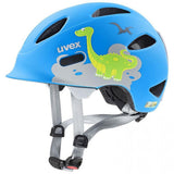uvex oyo style - Kinder Fahrradhelm - leicht & sicher - In-Mold - xTRA Shield - KID PROtect - LED erweiterbar - Dino Blue Matt - 45-50 cm