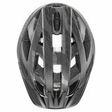 Uvex i-vo cc Fahrradhelm Black-Smoke matt 56-60 cm - leichter Allrounder mit 24 Belüftungsöffnungen, 3D IAS 3.0, Plug-in LED-kompatibel