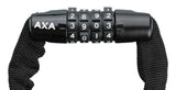 AXA Kettenschloss Rigid RCC 120, Länge 120 cm, 3,5 mm starke Stahlglieder, grüne Polyesterhülle, individuell einstellbare 4-stellige Zahlenkombination, Sicherheitsstufe 3 von 15