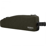 BROOKS Scape Long Top Tube Bag Mud Green - wasserdichte Oberrohrtasche 0,9 Liter aus 600D Polyester mit Hypalon-Details - 100 g leicht, 370x40x110 mm