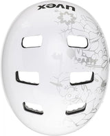 Uvex Kid 3 - Kinder Fahrradhelm Dirtbike White Flower Black 51-55 cm - Robuster Hartschalenhelm mit optimaler Belüftung, verstellbarem IAS-System und hoher Sicherheit für junge Radfahrer