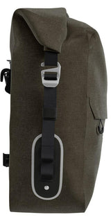 BROOKS Scape Pannier Large Mud Green - wasserdichte Fahrradtasche 18 Liter mit Rollverschluss & KlickFix-System - robuste Bikepacking-Seitentasche