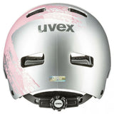 uvex Kid 3 Kinder-Fahrradhelm Silver-Rosé, 55-58 cm, robuste Hardshell-Konstruktion, 10 Belüftungsöffnungen, Monomatic-Verschluss, größenverstellbar, waschbare Pads