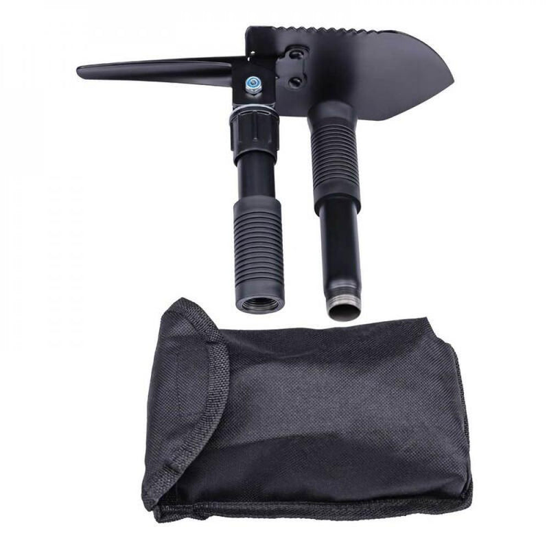 Herbertz Klappspaten Schwarz - Outdoor Werkzeug für Camping & Wandern S