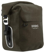 BROOKS Scape Pannier Large Mud Green - wasserdichte Fahrradtasche 18 Liter mit Rollverschluss & KlickFix-System - robuste Bikepacking-Seitentasche