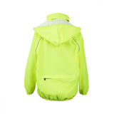Chiba Regenjacke Rain Kids neongelb Größe M - wasserdichte und winddichte Kinder-Fahrradjacke, atmungsaktiv, mit reflektierenden Elementen für bessere Sichtbarkeit, leicht und kompakt verstaubar