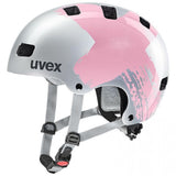 uvex Kid 3 Kinder-Fahrradhelm Silver-Rosé, 55-58 cm, robuste Hardshell-Konstruktion, 10 Belüftungsöffnungen, Monomatic-Verschluss, größenverstellbar, waschbare Pads