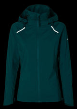 Basil Skane Damen Regenjacke teal green XL - wasserdicht & atmungsaktiv (10.000 WP/MVP), T-Fabric mit DWR-Beschichtung, taillierter Schnitt, reflektierend & helmtauglich