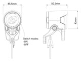 Herrmans Frontscheinwerfer H-Black MR4 E, E-Bike Lampe mit StVZO-Zulassung, 6-12V, 230 Lumen, schwarz, für E-Bikes mit DC-Anschluss