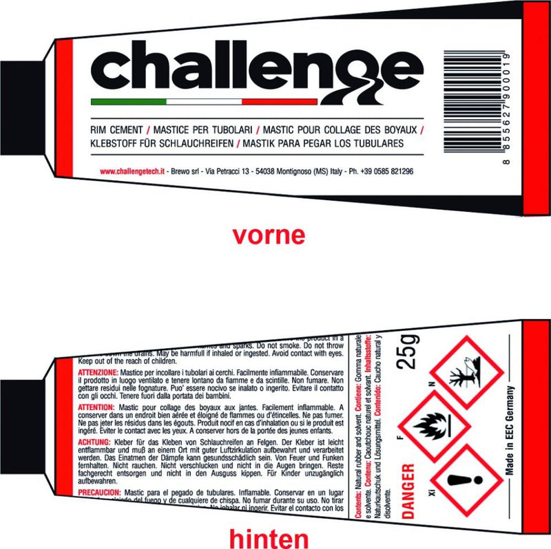 Challenge Schlauchreifenkleber Professional 25 g - Tube für Alu- und Carbonfelgen