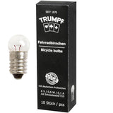 kein Hersteller Glühbirne Messingschlager Glühbirne 6V 0.6W - Ersatzlampen für Rücklicht 10 Stück in Schachtel langlebig und zuverlässig ideal für Fahrräder und E-Bikes - Glühlampe