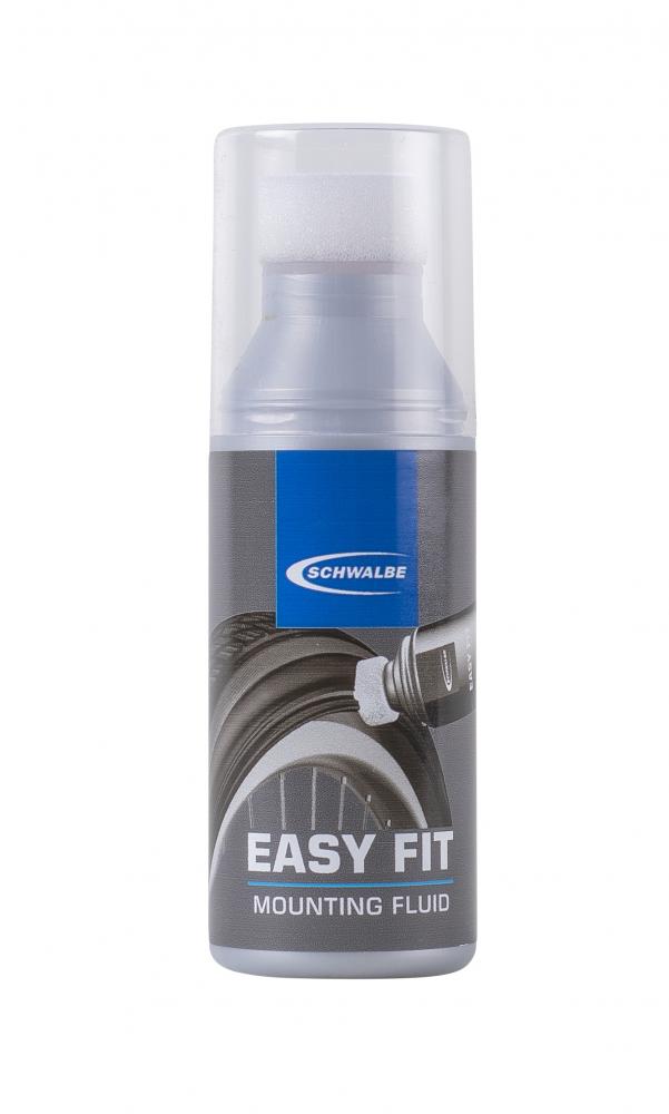 Schwalbe Easy Fit Montage-Flüssigkeit 50 ml - Spezielle Reifenmontage-Flüssigkeit in praktischer Schwammdose für einfache Anwendung, verflüchtigt sich nach ca. 10 Minuten vollständig