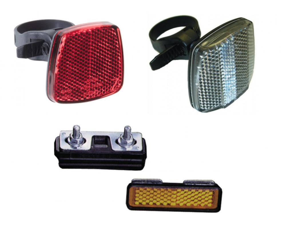 Busch&Müller 1x Frontstrahler 1x Rückstrahler 1x Pedal Reflektoren zum Schrauben 4 Stück Rückstrahler Stvzo